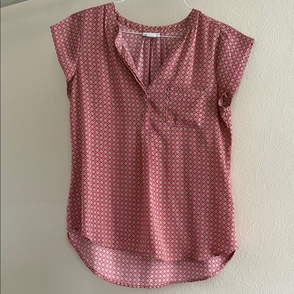 Liz Claiborne Pink Wrap Blouse with Cap Sleeves